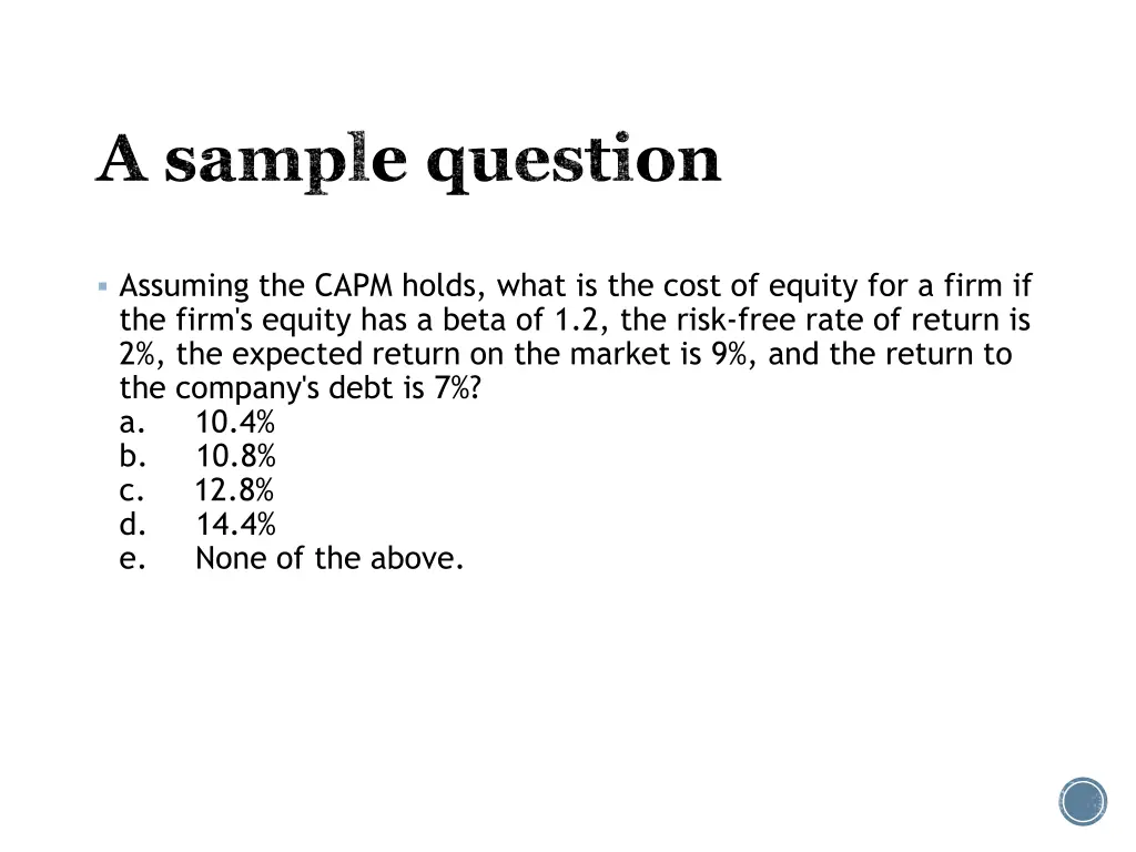 a sample question 1