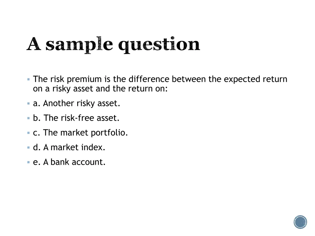 a sample question 2