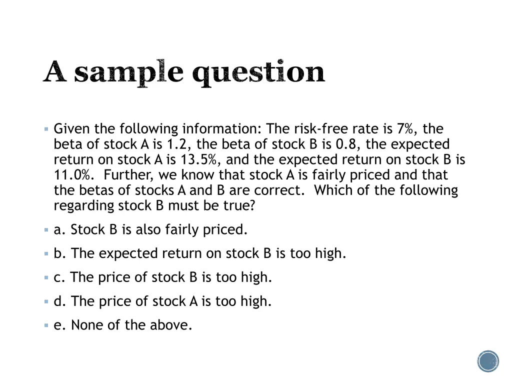 a sample question