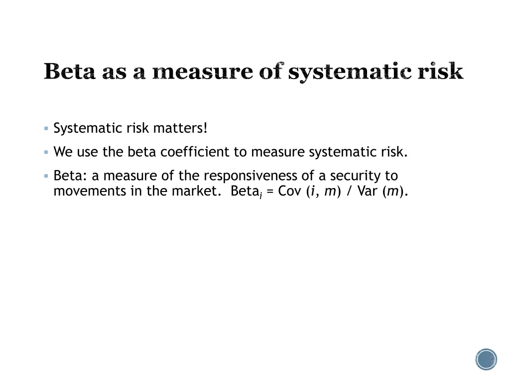 beta as a measure of systematic risk