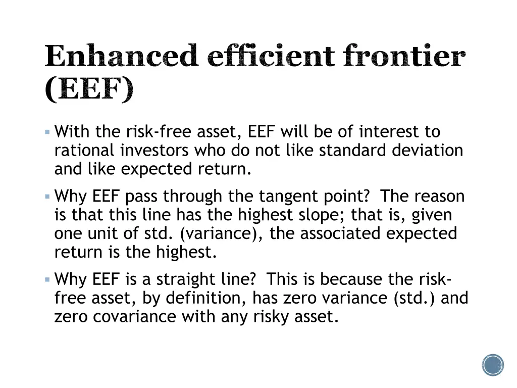 enhanced efficient frontier eef