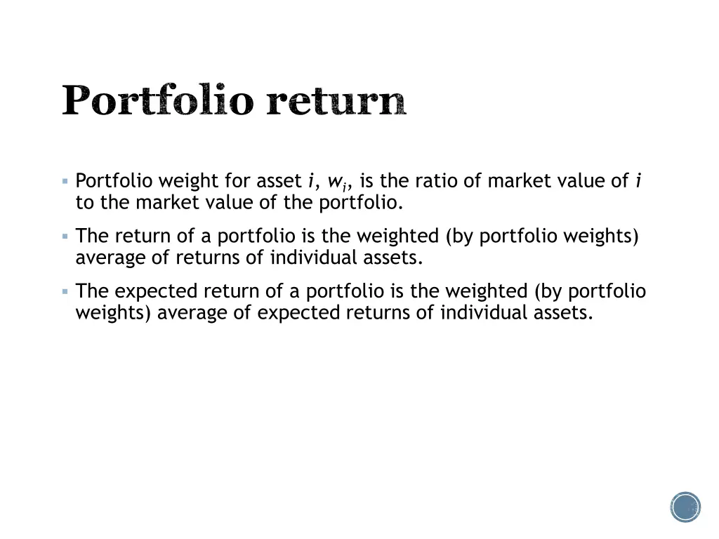 portfolio return