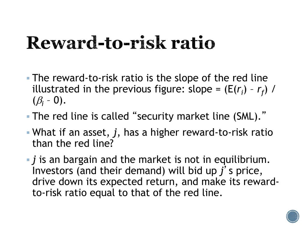 reward to risk ratio