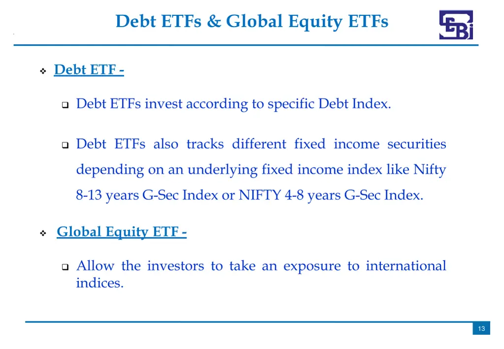 debt etfs global equity etfs