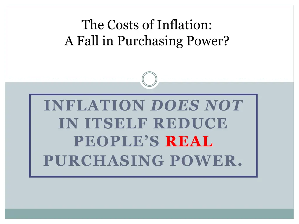 the costs of inflation a fall in purchasing power