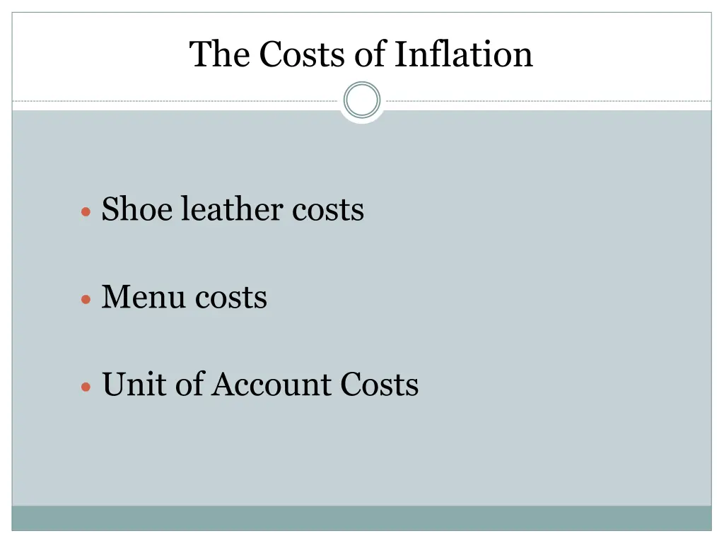 the costs of inflation