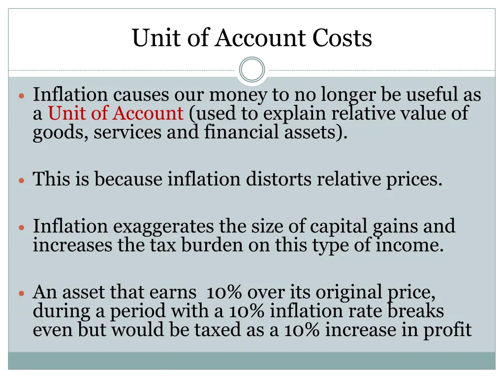 unit of account costs