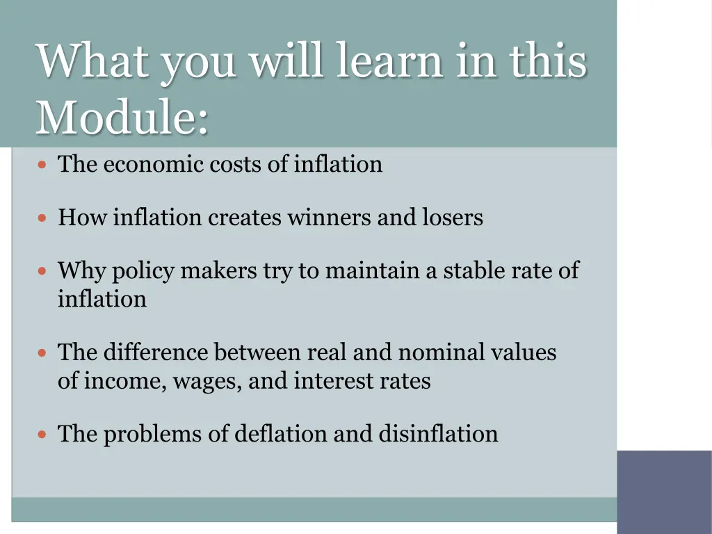 what you will learn in this module the economic