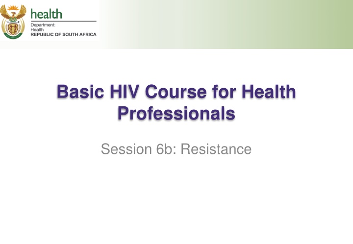 basic hiv course for health professionals