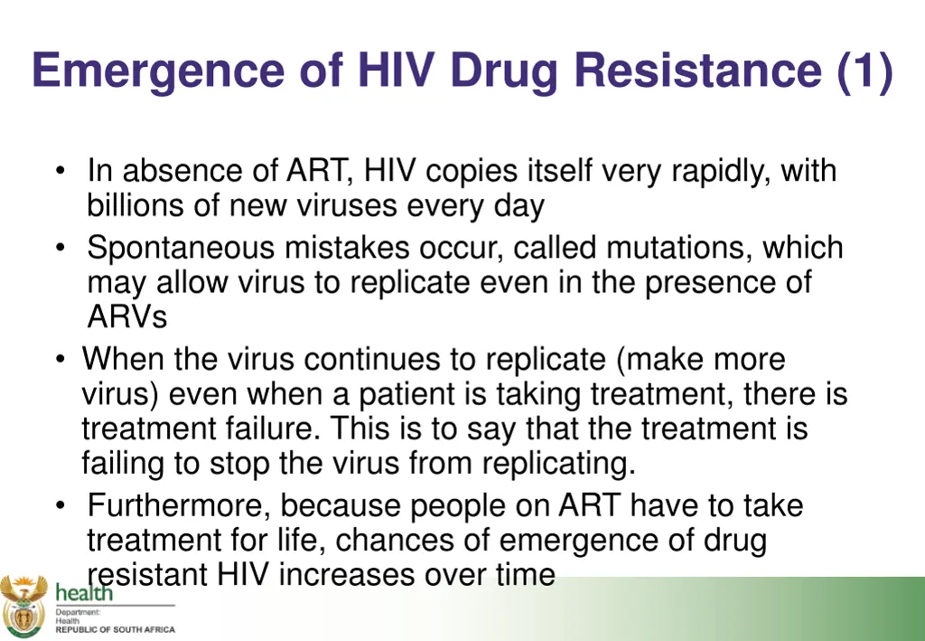 emergence of hiv drug resistance 1