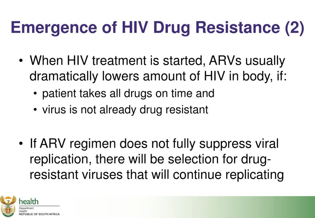 emergence of hiv drug resistance 2