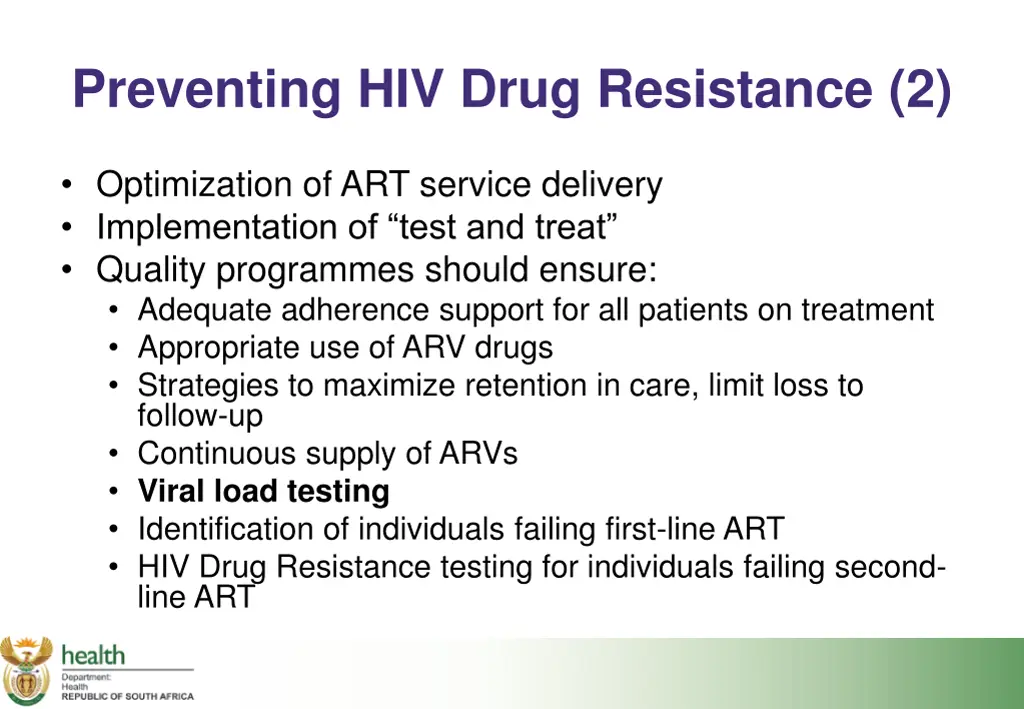 preventing hiv drug resistance 2