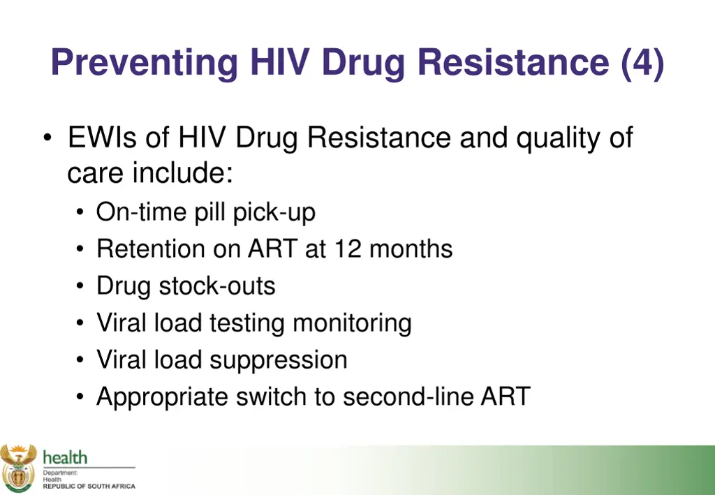 preventing hiv drug resistance 4