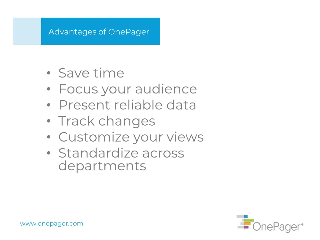 advantages of onepager