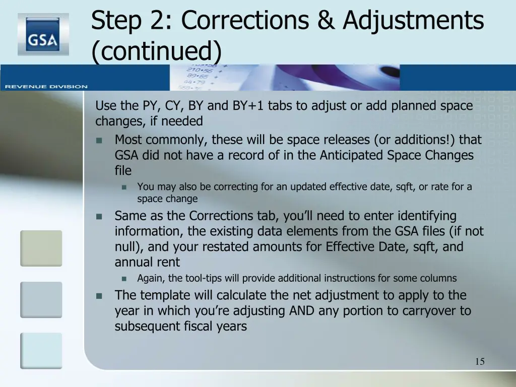 step 2 corrections adjustments continued