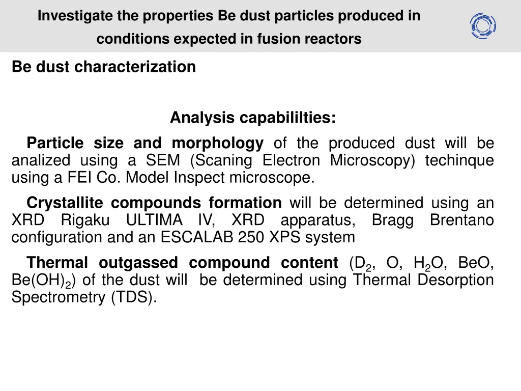 investigate the properties be dust particles 2