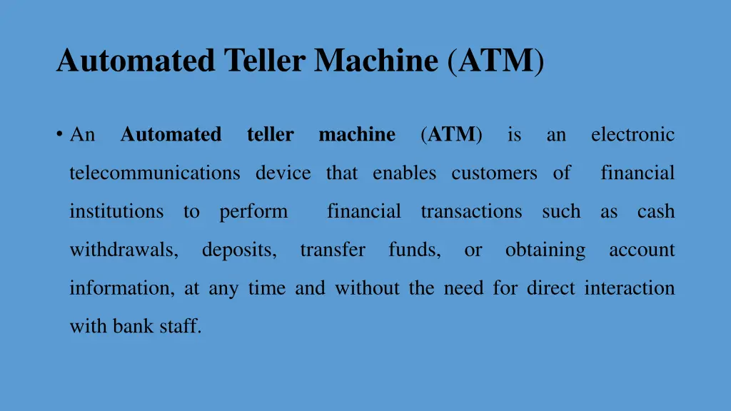 automated teller machine atm