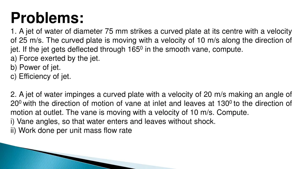 problems 1 a jet of water of diameter 1