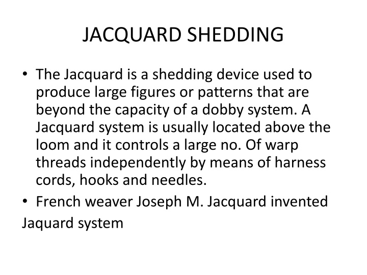 jacquard shedding