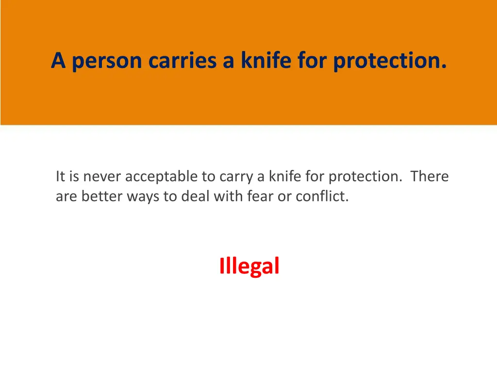 a person carries a knife for protection