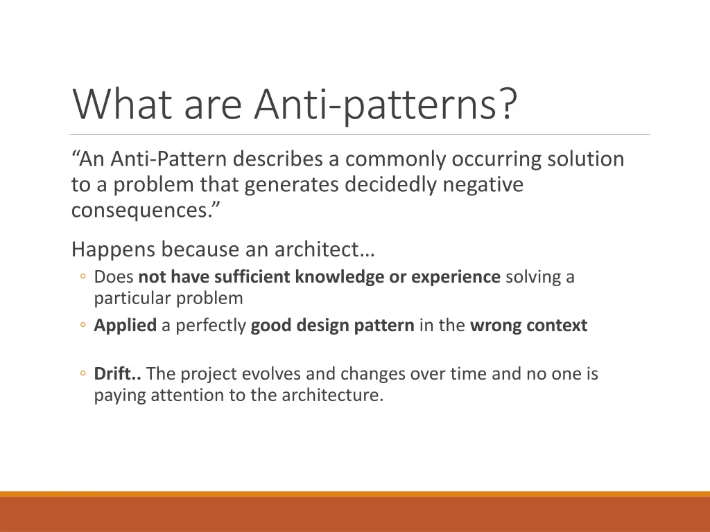 what are anti patterns