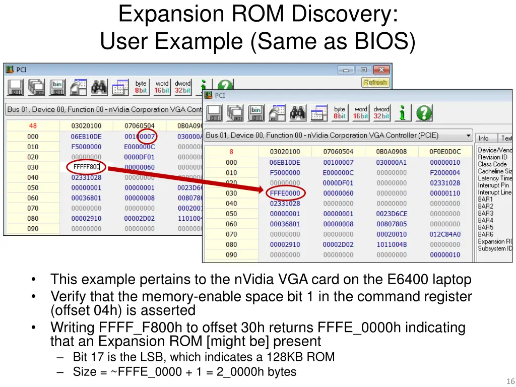 expansion rom discovery user example same as bios