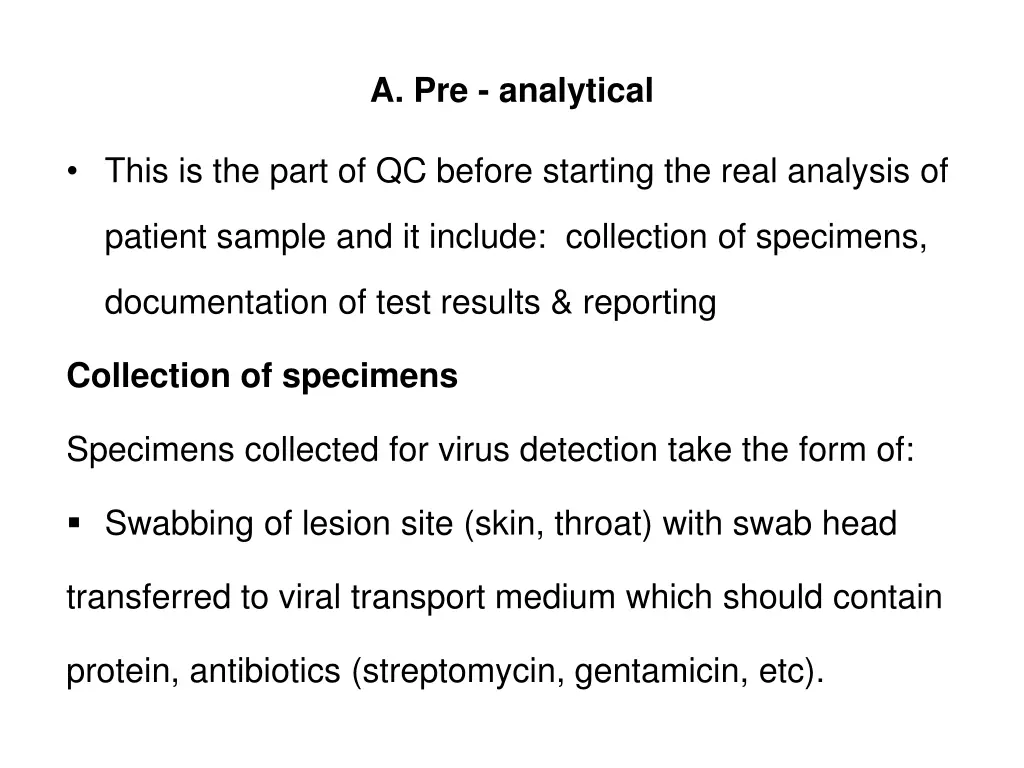 a pre analytical