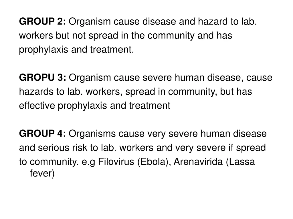 group 2 organism cause disease and hazard