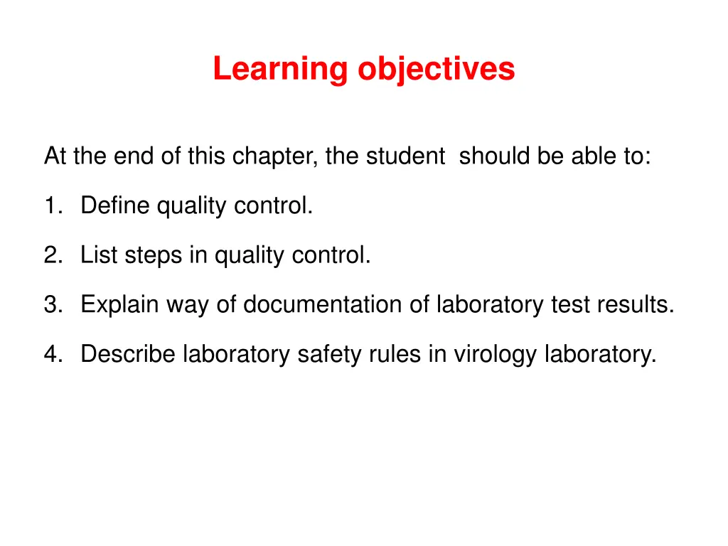 learning objectives