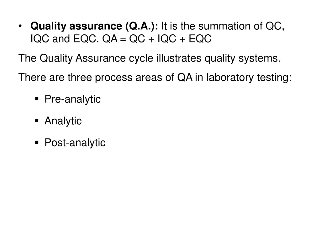 quality assurance q a it is the summation