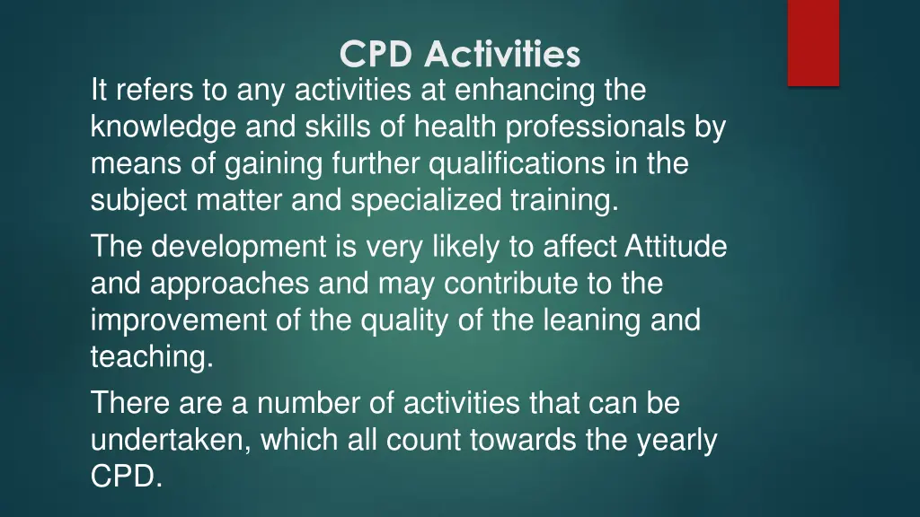 cpd activities