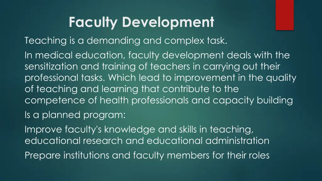 faculty development teaching is a demanding