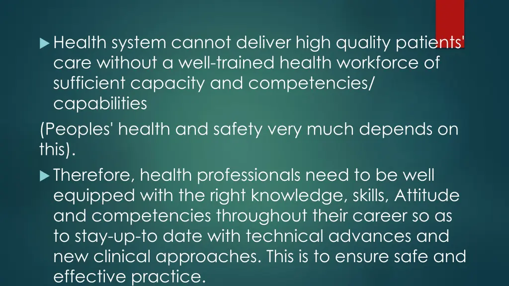 health system cannot deliver high quality