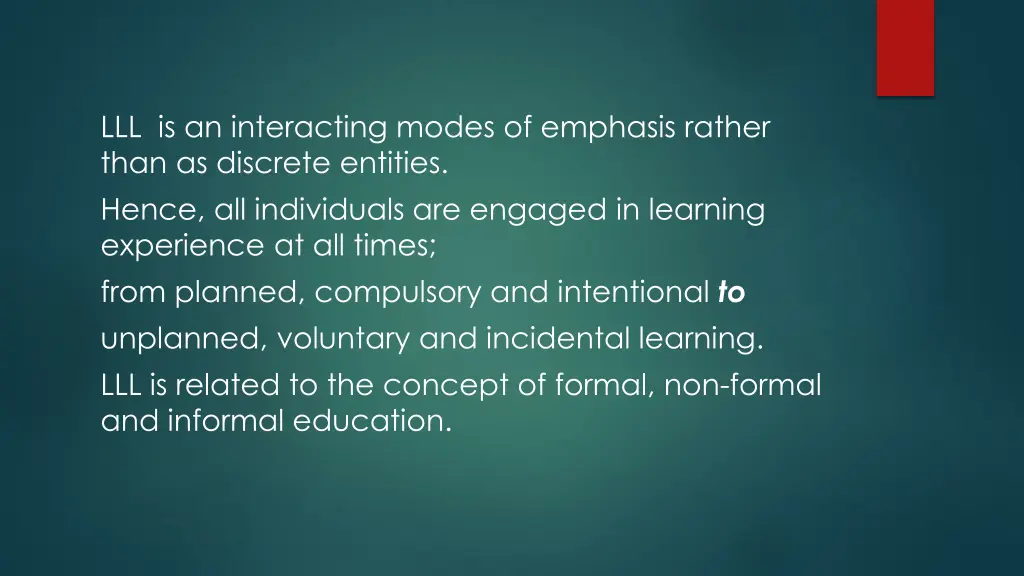 lll is an interacting modes of emphasis rather