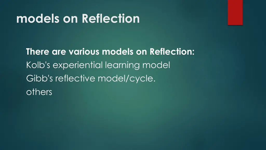 models on reflection