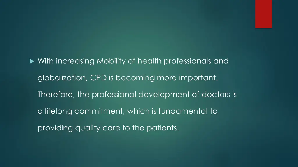 with increasing mobility of health professionals