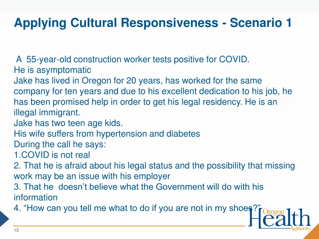 applying cultural responsiveness scenario 1