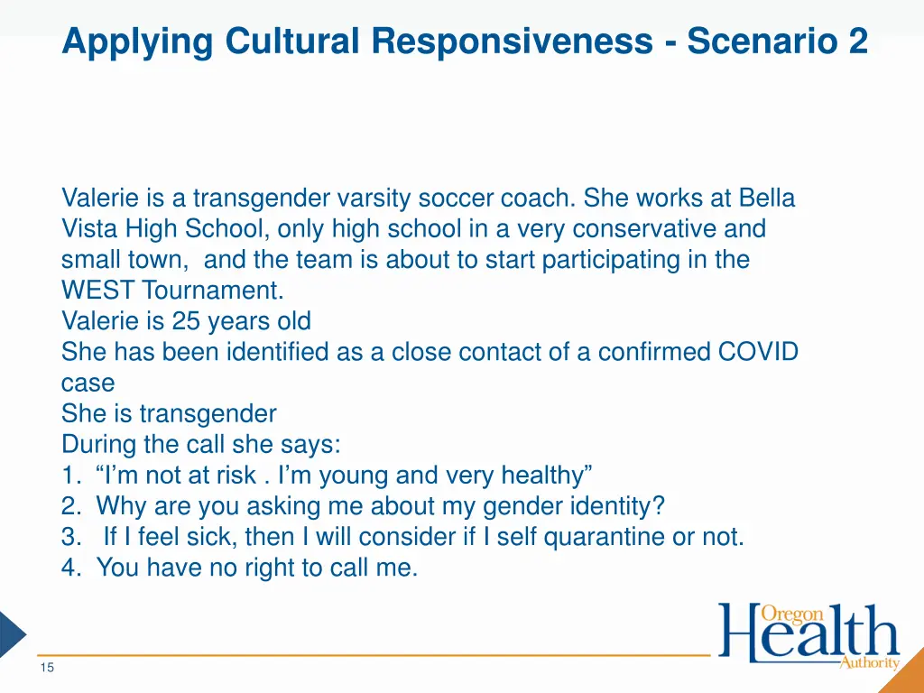 applying cultural responsiveness scenario 2