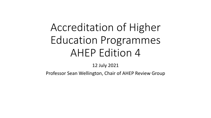 accreditation of higher education programmes ahep