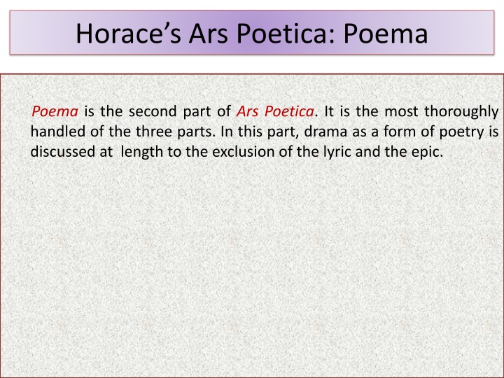 horace s ars poetica poema