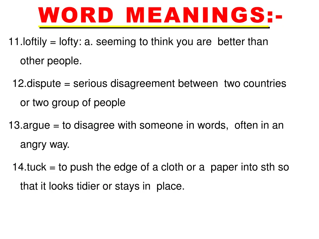 word meanings 1