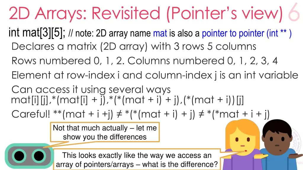 2d arrays revisited pointer s view