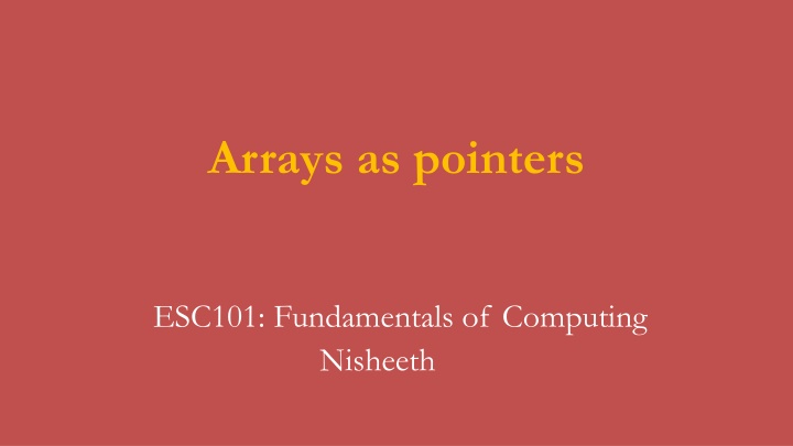 arrays as pointers