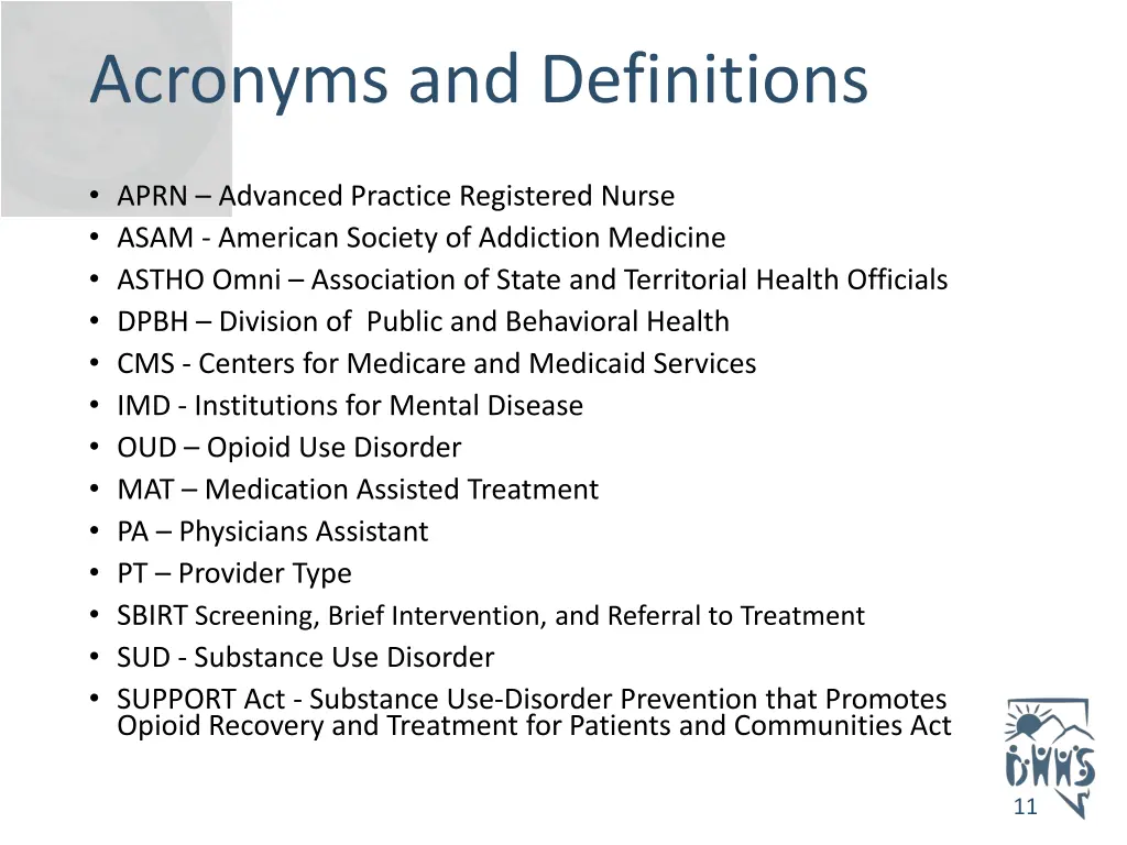 acronyms and definitions