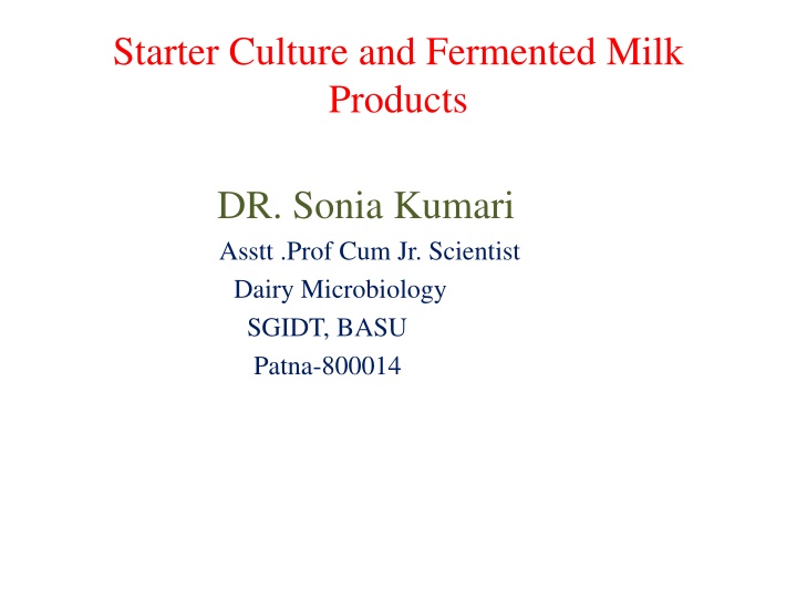 starter culture and fermented milk products