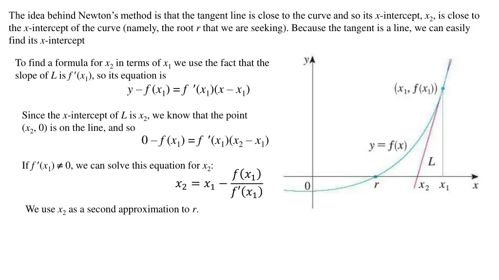 the idea behind newton s method is that