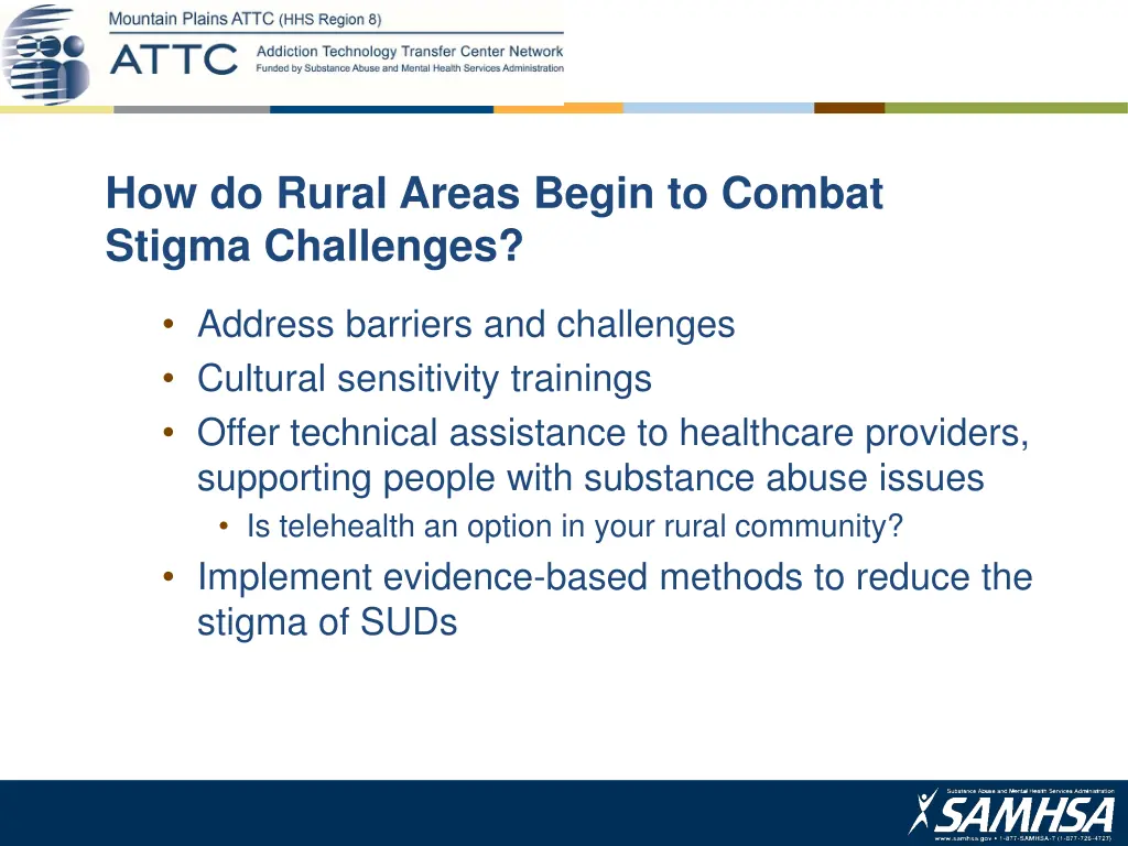 how do rural areas begin to combat stigma