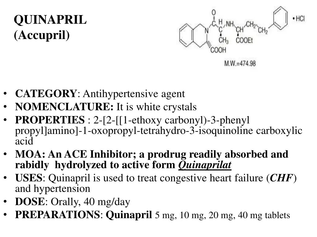 quinapril accupril