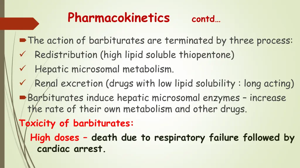 pharmacokinetics contd