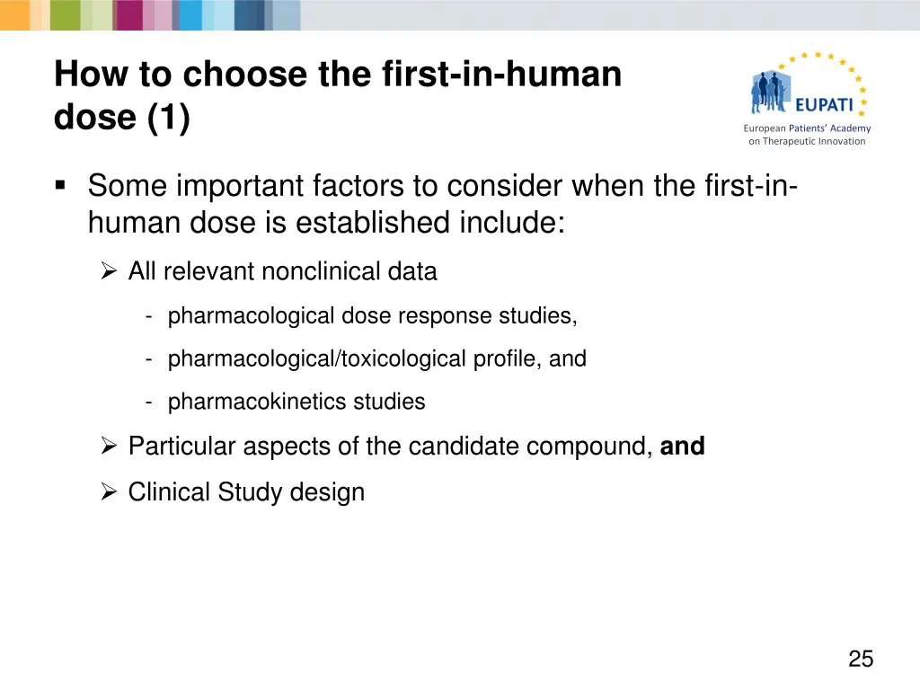 how to choose the first in human dose 1